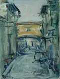Enzo Pregno, Scorcio di strada, cm.