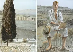 Paesaggio greco by Rodolfo Meli, Lotto composto da due opere: A) Figura seduta, offered Mar 2019