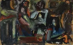 Studio- Interno con figure by Emilio Vedova, 1940, Sul verso: firma, offered Feb 2019