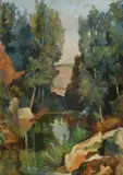 Aldo Marzi, Paesaggio con fiume, 1946