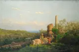 Pietro Senno, Paesaggio con bambini e rovine