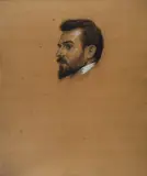 Ritratto di Alfredo Orlandini by Ernestina Schultze-Naumburg, pencil and pastel on cardboard, offered Feb 2019
