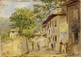 Telemaco Signorini, Levico, 1899, Sigla in basso a sinistra. Sul verso: firma e data.
