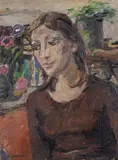 Ritratto di donna con fiori sullo sfondo by Enzo Faraoni, offered Dec 2018