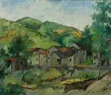 Silvio Pucci, Paesaggio collinare con casolari