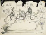 Cavalieri in motorino by Mino Maccari, offered Dec 2018