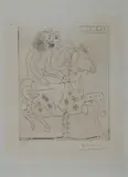 Sur le chevaux de bois by Pablo Picasso, 1968, Cachet della firma in basso a destra; tiratura in basso a sinistra. Bibliografia: G. Bloch Picasso Vol. I n°, offered Dec 2018
