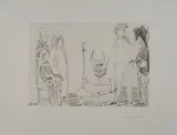 “Le cocu assistant a la comparution, devant l’inquisition, d’une femme nue enchainee par un bourreau by Pablo Picasso, 1966, offered Dec 2018