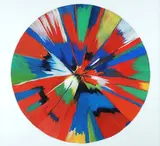 Spin painting by Damien Hirst, Timbro a secco Damien Hirst in basso al centro. Sul verso: timbro "This painting was made by/ to celebrate the, offered Dec 2018
