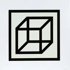 Open cube in black on white by Sol LeWitt, offered Dec 2018