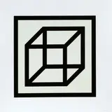 Open cube in black on white by Sol LeWitt, offered Dec 2018