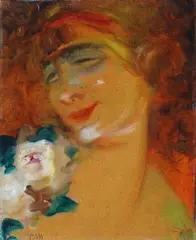 Canzonettista by Corrado Michelozzi, 1924, Sigla in basso a sinistra. Sul verso: firma, offered Dec 2018