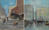 Scorci di Napoli by Oscar Ricciardi, Due dipinti firmati., offered Dec 2018