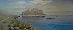 Marina con Monte Pellegrino by Mario Mirabella, offered Dec 2018