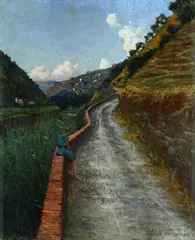 Strada di montagna con figura by Adolfo Tommasi, offered Oct 2018