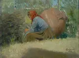Contadina a riposo by Cesare Ciani, 1899, offered Oct 2018