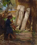 Bambina nell'aia by Cesare Ciani, offered Oct 2018