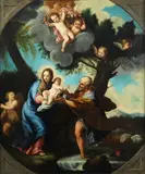 Carlo Pestrini, Fuga in Egitto, Sul verso: iscrizione ad inchiostro con nome dell'autore.