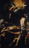 Valentin de Boulogne, Martirio dei Santi Processo e Martiniano (bozzetto per la pala di San Pietro, conservata presso la Pinacoteca Vaticana), Expertise del Dott. Gianni Papi. "In questo notevole dipinto