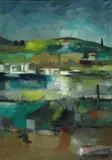 Mauro Acconci, Paesaggio, Sul verso: firma e etichetta VII Mostra Nazione di Pittura (Biennale colori della Lunigiana).