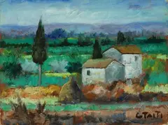 Paesaggio campestre con casolare by Giuseppe Taiti, offered Oct 2018