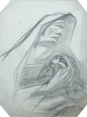 Pietà by Federigo Angeli, pencil on paper, offered Oct 2018