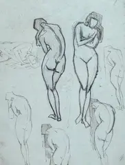 Studio per nudi by Federigo Angeli, pencil and inchiostro on paper, offered Oct 2018