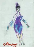 Figurina by Guido Borgianni, mixed media on paper, offered Oct 2018