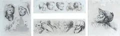 Lotto composto da quattro stampe all'acquaforte by Stefano della Bella, A: Testa di soldato, offered Oct 2018