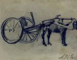 Arturo Checchi, Cavallo con carretto