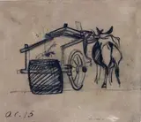 Arturo Checchi, Carro con bue e barile