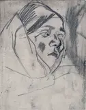 Arturo Checchi, Volto di contadina, pencil on paper