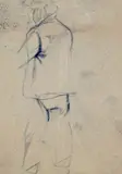 Arturo Checchi, Uomo in piedi, pencil on paper