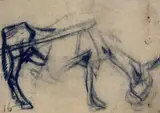 Arturo Checchi, Studio di cavallo, pencil on paper