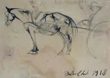 Arturo Checchi, Cavallo con carro, 1918