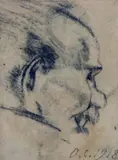 Profilo di uomo by Arturo Checchi, 1918, Sigla e data in basso a destra., offered Sep 2018
