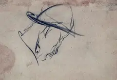 Testa di profilo by Arturo Checchi, pencil on paper, offered Sep 2018