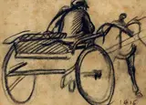 Figura su carretto by Arturo Checchi, 1916, offered Sep 2018