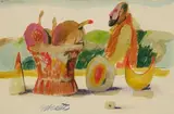 Composizione con frutti e figura by Antonio Possenti, offered Jul 2018
