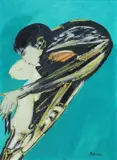 Figura by Remo Brindisi, tempera on paper, offered Jul 2018