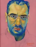 Livio Scarpella, Autoritratto giallo blu, 2002