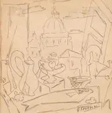 Gino Severini, Natura morta davanti alla Cupola di San Pietro, 1943