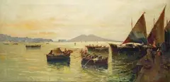 Fausto Pratella, Napoli, pescatori e barche nel golfo