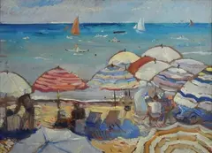 Bernardino Palazzi, Spiaggia a Viareggio, 1934