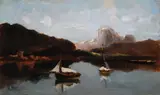 Paesaggio lacustre con barche by Ugo Manaresi, offered Jul 2018