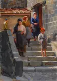 Figure sulla scalinata by Giuseppe Magni, offered Jul 2018