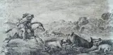 Caccia del cervo by Stefano della Bella, Sul verso: "fecit, offered Jul 2018