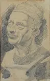 Amadio Vignali, Studio di busto, 1887, pencil on paper