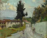 Strada di campagna con figure by Cesare Ciani, offered Jul 2018