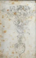 Il trionfo delle arti by Amadio Vignali, 1887, pencil on paper, offered Jul 2018